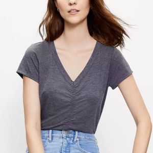 Gray Clinched V-Neck Tee